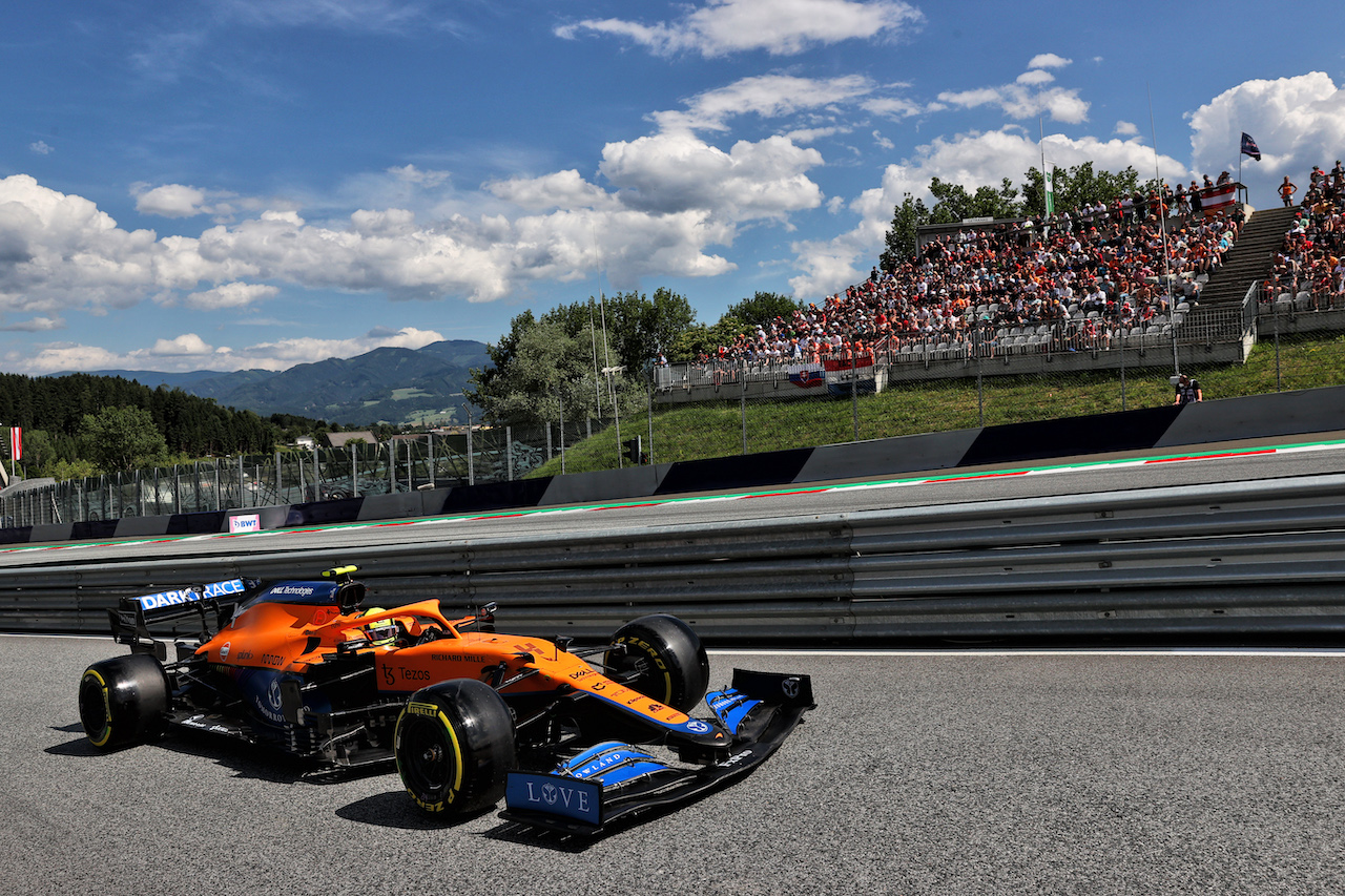 GP AUSTRIA, Lando Norris (GBR) McLaren MCL35M.
03.07.2021. Formula 1 World Championship, Rd 9, Austrian Grand Prix, Spielberg, Austria, Qualifiche Day.
- www.xpbimages.com, EMail: requests@xpbimages.com © Copyright: Batchelor / XPB Images