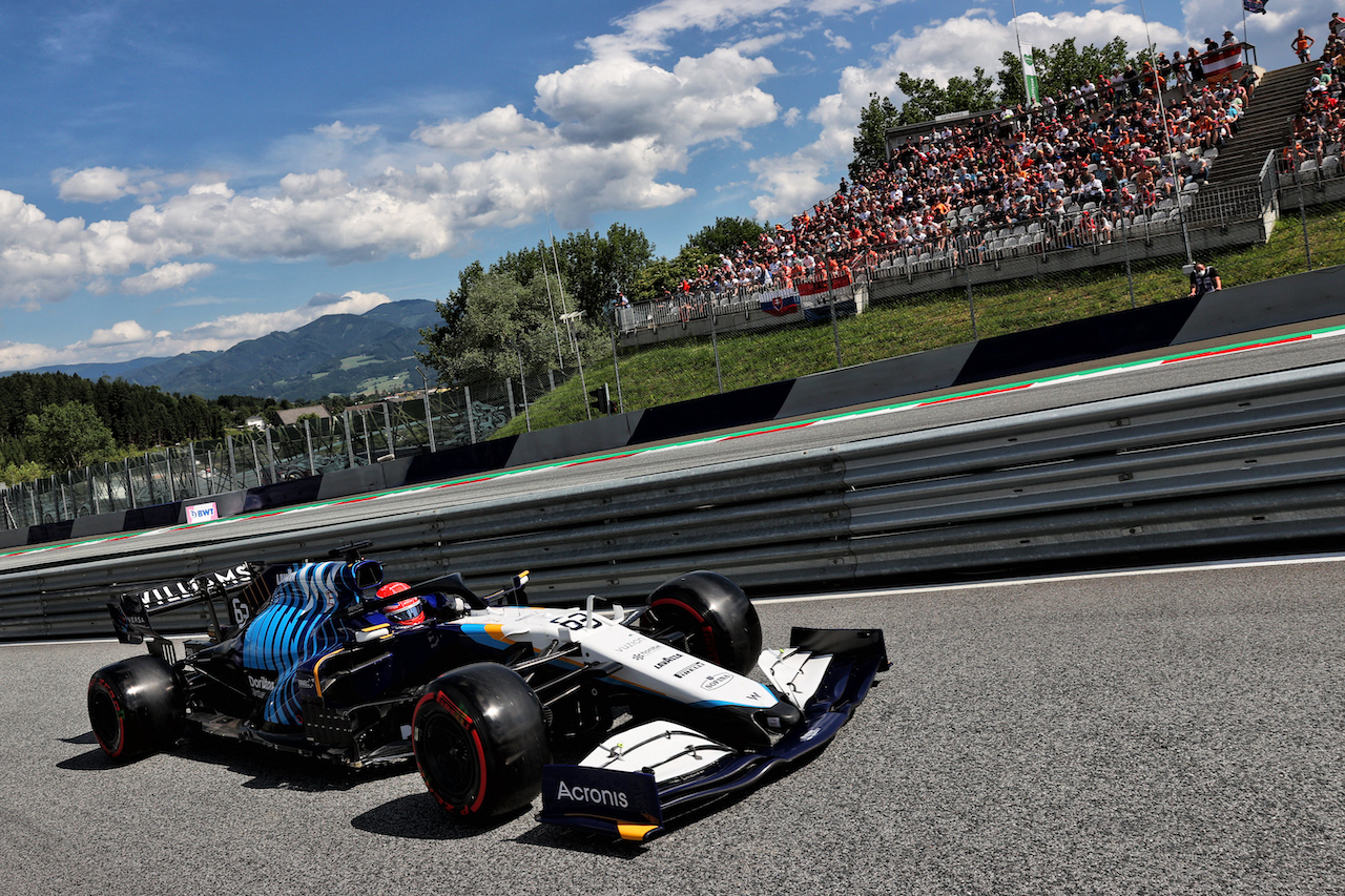 GP AUSTRIA, George Russell (GBR) Williams Racing FW43B.
03.07.2021. Formula 1 World Championship, Rd 9, Austrian Grand Prix, Spielberg, Austria, Qualifiche Day.
- www.xpbimages.com, EMail: requests@xpbimages.com © Copyright: Batchelor / XPB Images