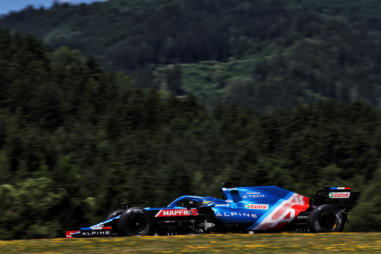 GP AUSTRIA, Fernando Alonso (ESP) Alpine F1 Team A521.
03.07.2021. Formula 1 World Championship, Rd 9, Austrian Grand Prix, Spielberg, Austria, Qualifiche Day.
- www.xpbimages.com, EMail: requests@xpbimages.com © Copyright: Batchelor / XPB Images