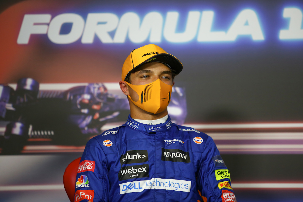 GP AUSTRIA, Lando Norris (GBR) McLaren in the post qualifying FIA Press Conference.
03.07.2021. Formula 1 World Championship, Rd 9, Austrian Grand Prix, Spielberg, Austria, Qualifiche Day.
- www.xpbimages.com, EMail: requests@xpbimages.com © Copyright: FIA Pool Image for Editorial Use Only
