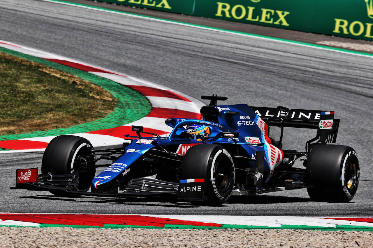 GP AUSTRIA, Fernando Alonso (ESP) Alpine F1 Team A521.
03.07.2021. Formula 1 World Championship, Rd 9, Austrian Grand Prix, Spielberg, Austria, Qualifiche Day.
- www.xpbimages.com, EMail: requests@xpbimages.com © Copyright: Batchelor / XPB Images