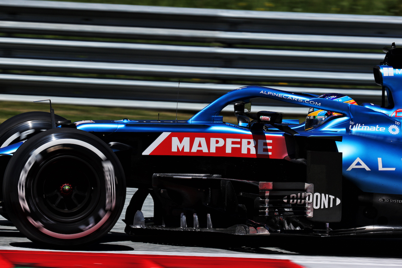 GP AUSTRIA, Fernando Alonso (ESP) Alpine F1 Team A521.
03.07.2021. Formula 1 World Championship, Rd 9, Austrian Grand Prix, Spielberg, Austria, Qualifiche Day.
- www.xpbimages.com, EMail: requests@xpbimages.com © Copyright: Batchelor / XPB Images