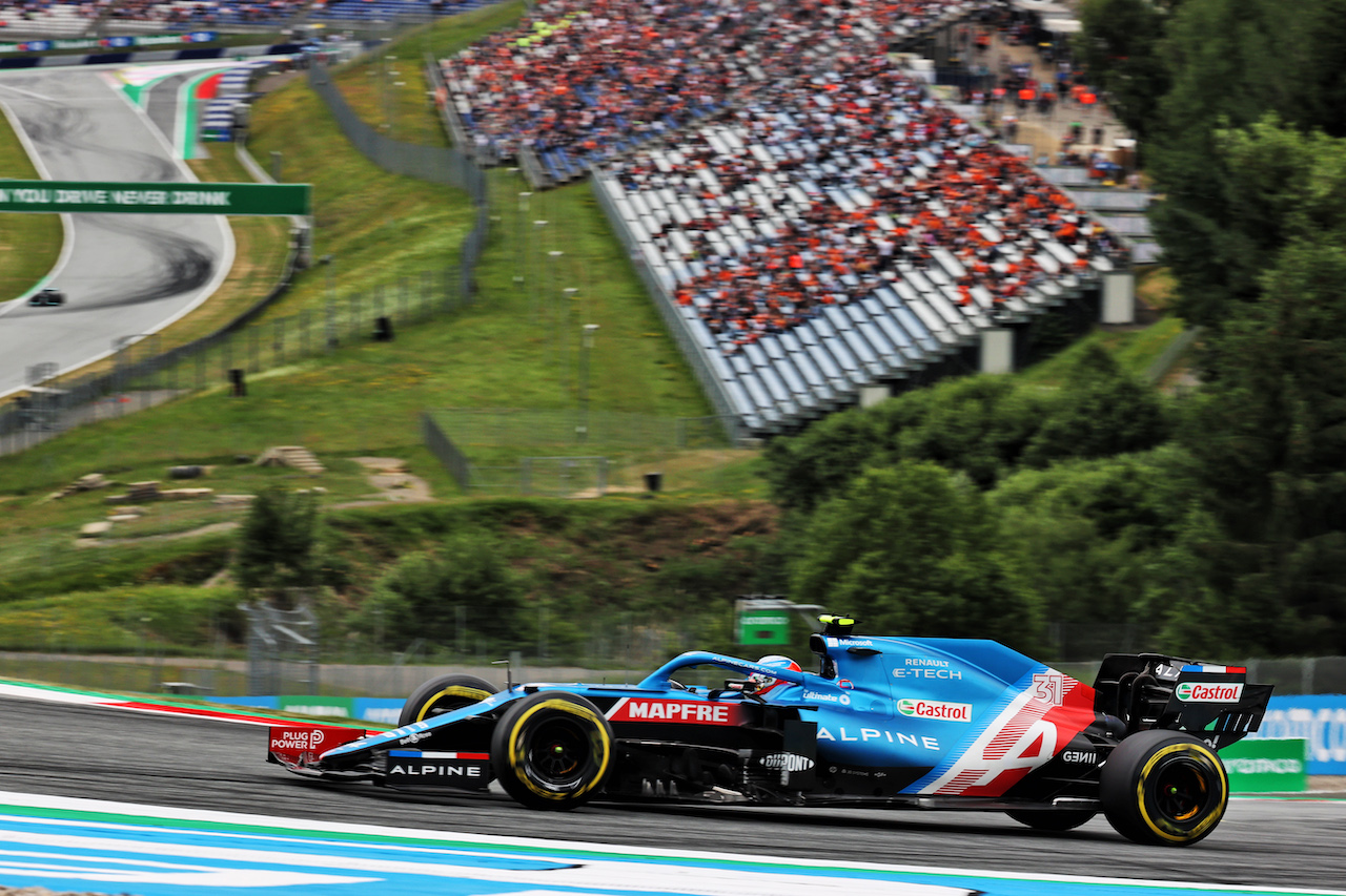 GP AUSTRIA, Esteban Ocon (FRA) Alpine F1 Team A521.
02.07.2021. Formula 1 World Championship, Rd 9, Austrian Grand Prix, Spielberg, Austria, Practice Day.
- www.xpbimages.com, EMail: requests@xpbimages.com © Copyright: Batchelor / XPB Images