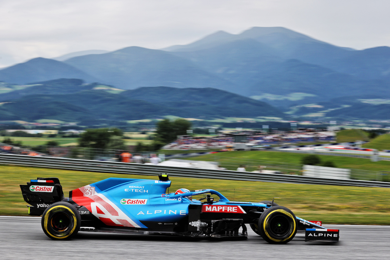 GP AUSTRIA, Esteban Ocon (FRA) Alpine F1 Team A521.
02.07.2021. Formula 1 World Championship, Rd 9, Austrian Grand Prix, Spielberg, Austria, Practice Day.
- www.xpbimages.com, EMail: requests@xpbimages.com © Copyright: Batchelor / XPB Images
