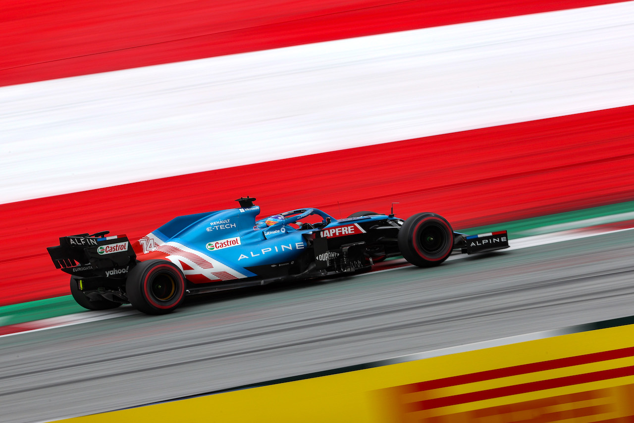 GP AUSTRIA, Fernando Alonso (ESP), Alpine F1 Team 
02.07.2021. Formula 1 World Championship, Rd 9, Austrian Grand Prix, Spielberg, Austria, Practice Day.
- www.xpbimages.com, EMail: requests@xpbimages.com ¬© Copyright: Charniaux / XPB Images