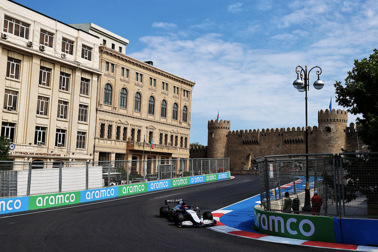 GP AZERBAIJAN, George Russell (GBR) Williams Racing FW43B.
06.06.2021. Formula 1 World Championship, Rd 6, Azerbaijan Grand Prix, Baku Street Circuit, Azerbaijan, Gara Day.
- www.xpbimages.com, EMail: requests@xpbimages.com © Copyright: Moy / XPB Images