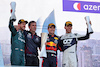 GP AZERBAIJAN, The podium (L to R): Sebastian Vettel (GER) Aston Martin F1 Team; second; Pierre Wache (FRA) Red Bull Racing Technical Director; Sergio Perez (MEX) Red Bull Racing, vincitore; Pierre Gasly (FRA) AlphaTauri, third.
06.06.2021. Formula 1 World Championship, Rd 6, Azerbaijan Grand Prix, Baku Street Circuit, Azerbaijan, Gara Day.
- www.xpbimages.com, EMail: requests@xpbimages.com © Copyright: Batchelor / XPB Images