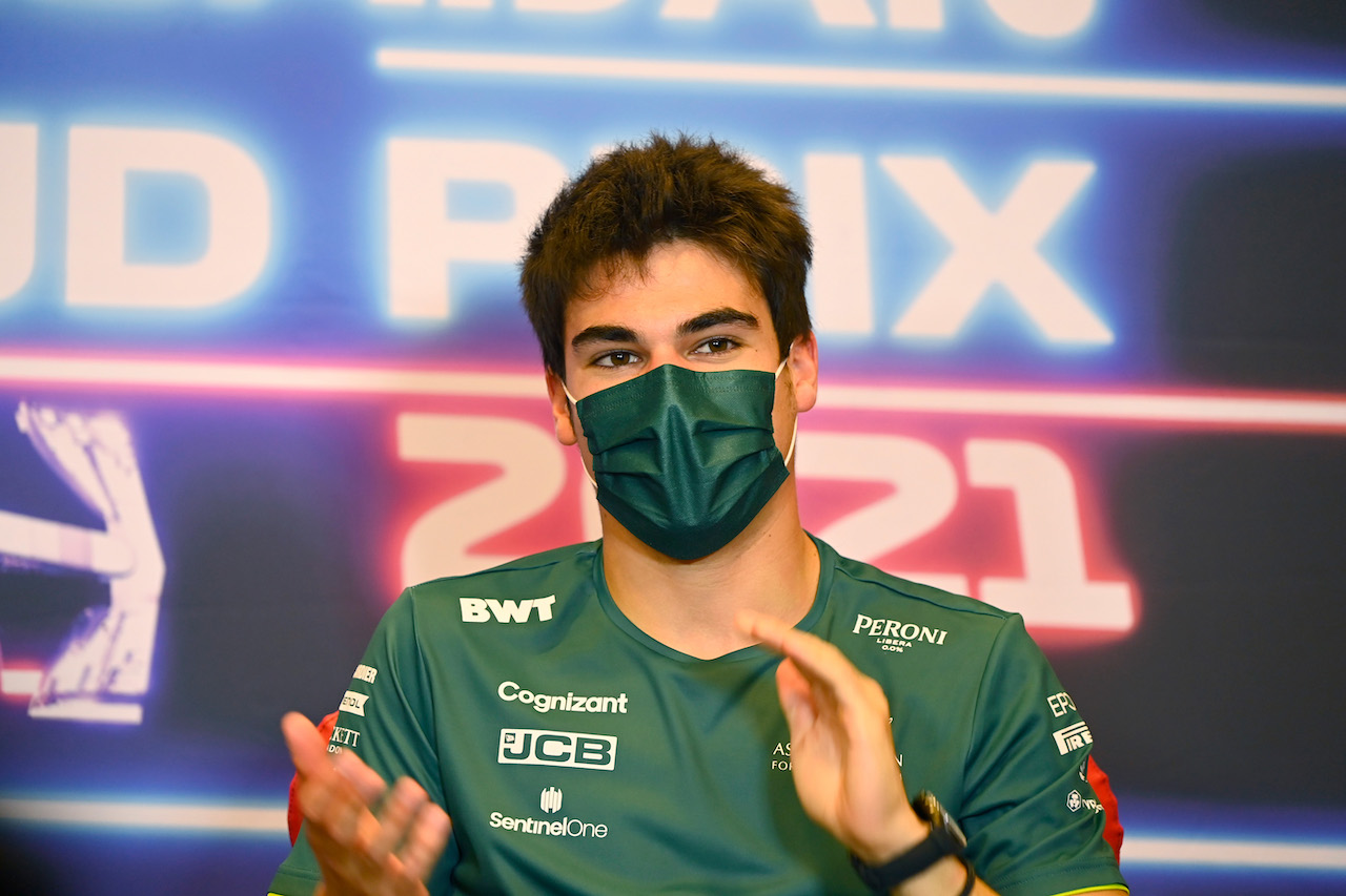GP AZERBAIJAN, Lance Stroll (CDN) Aston Martin F1 Team in the FIA Press Conference.
03.06.2021. Formula 1 World Championship, Rd 6, Azerbaijan Grand Prix, Baku Street Circuit, Azerbaijan, Preparation Day.
- www.xpbimages.com, EMail: requests@xpbimages.com © Copyright: FIA Pool Image for Editorial Use Only