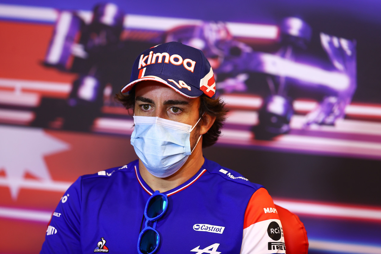 GP AZERBAIJAN, Fernando Alonso (ESP) Alpine F1 Team in the FIA Press Conference.
03.06.2021. Formula 1 World Championship, Rd 6, Azerbaijan Grand Prix, Baku Street Circuit, Azerbaijan, Preparation Day.
- www.xpbimages.com, EMail: requests@xpbimages.com © Copyright: FIA Pool Image for Editorial Use Only