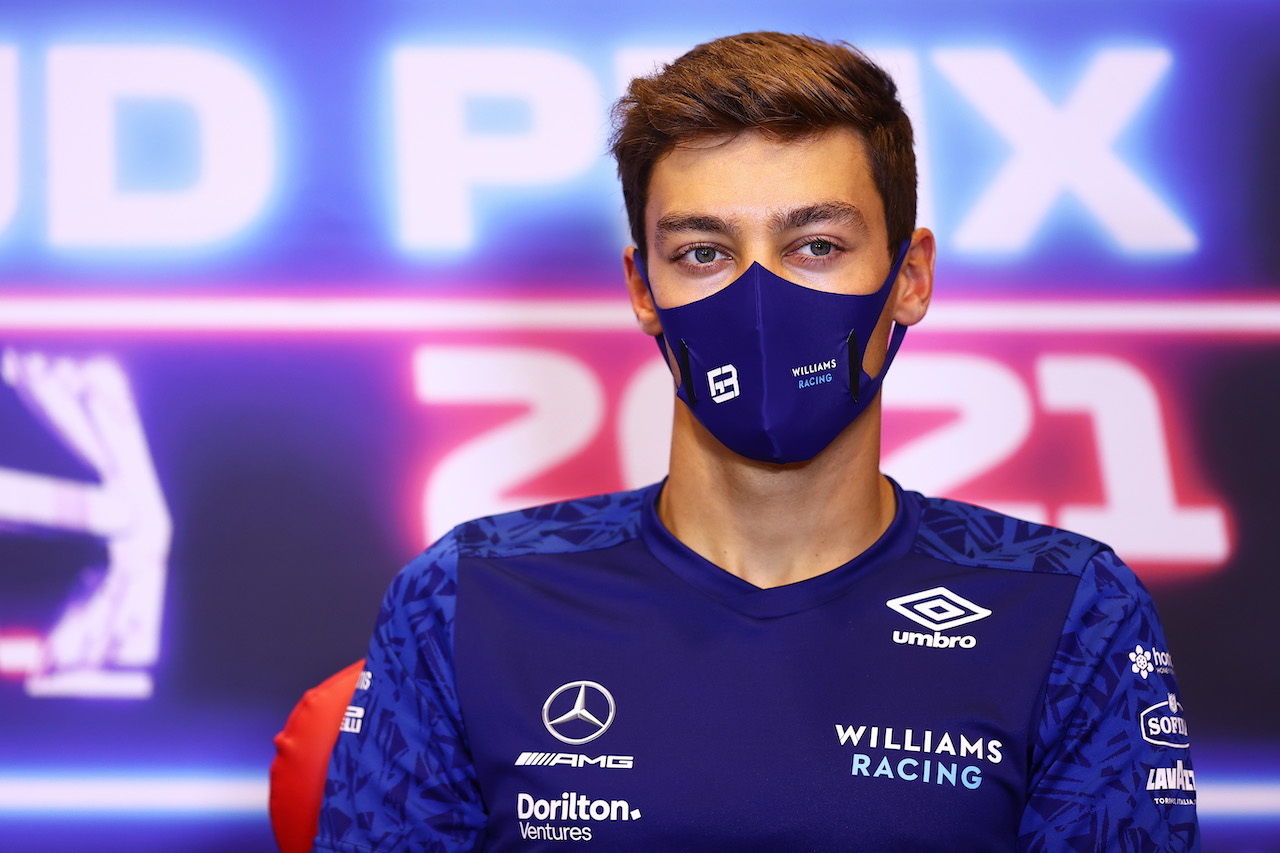 GP AZERBAIJAN, George Russell (GBR) Williams Racing in the FIA Press Conference.
03.06.2021. Formula 1 World Championship, Rd 6, Azerbaijan Grand Prix, Baku Street Circuit, Azerbaijan, Preparation Day.
- www.xpbimages.com, EMail: requests@xpbimages.com © Copyright: FIA Pool Image for Editorial Use Only