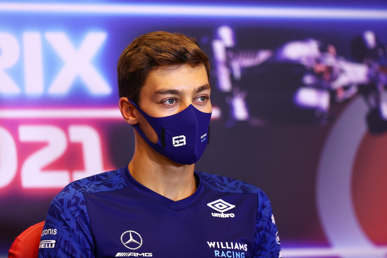 GP AZERBAIJAN, George Russell (GBR) Williams Racing in the FIA Press Conference.
03.06.2021. Formula 1 World Championship, Rd 6, Azerbaijan Grand Prix, Baku Street Circuit, Azerbaijan, Preparation Day.
- www.xpbimages.com, EMail: requests@xpbimages.com © Copyright: FIA Pool Image for Editorial Use Only