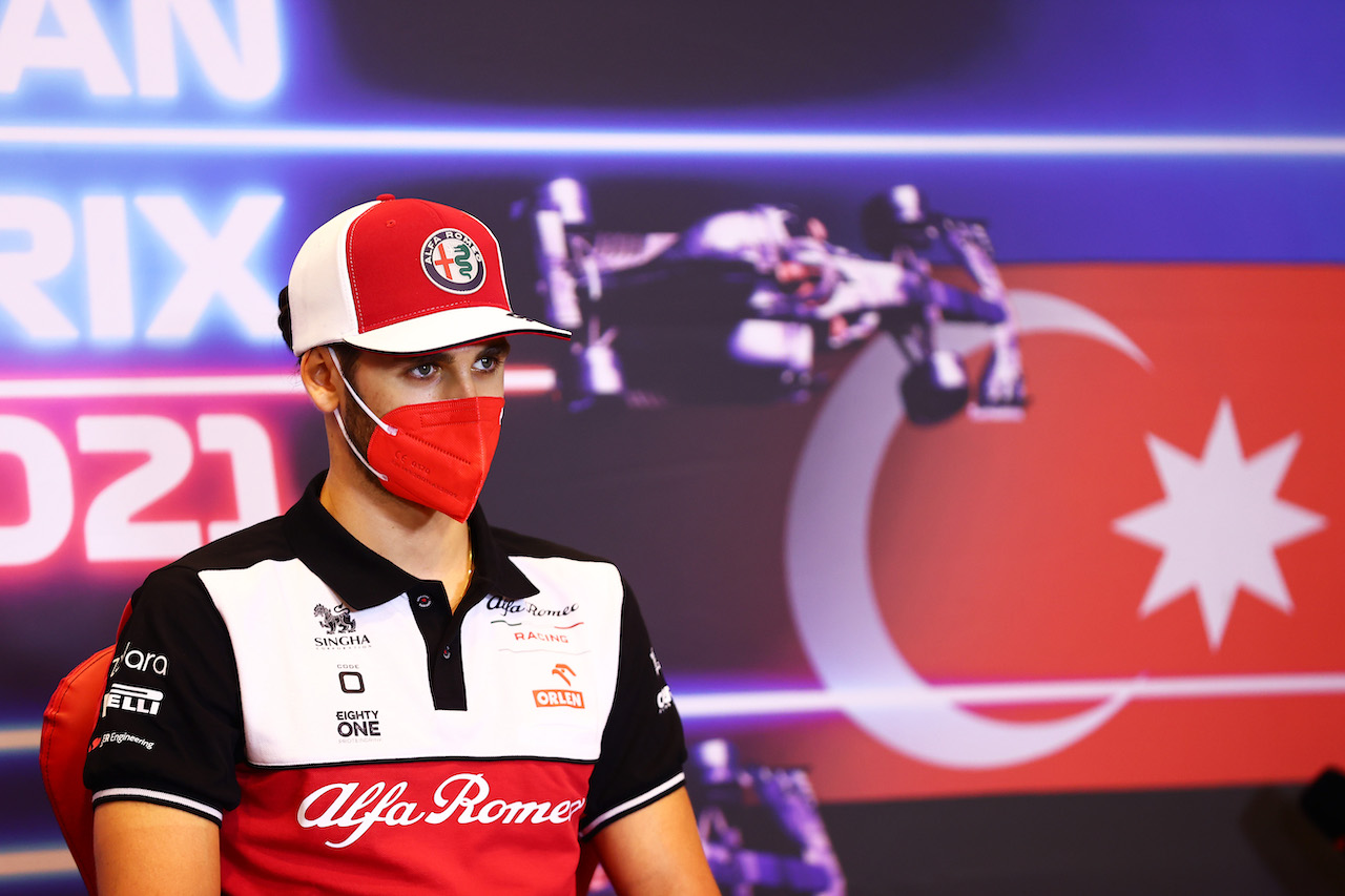GP AZERBAIJAN, Antonio Giovinazzi (ITA) Alfa Romeo Racing in the FIA Press Conference.
03.06.2021. Formula 1 World Championship, Rd 6, Azerbaijan Grand Prix, Baku Street Circuit, Azerbaijan, Preparation Day.
- www.xpbimages.com, EMail: requests@xpbimages.com © Copyright: FIA Pool Image for Editorial Use Only