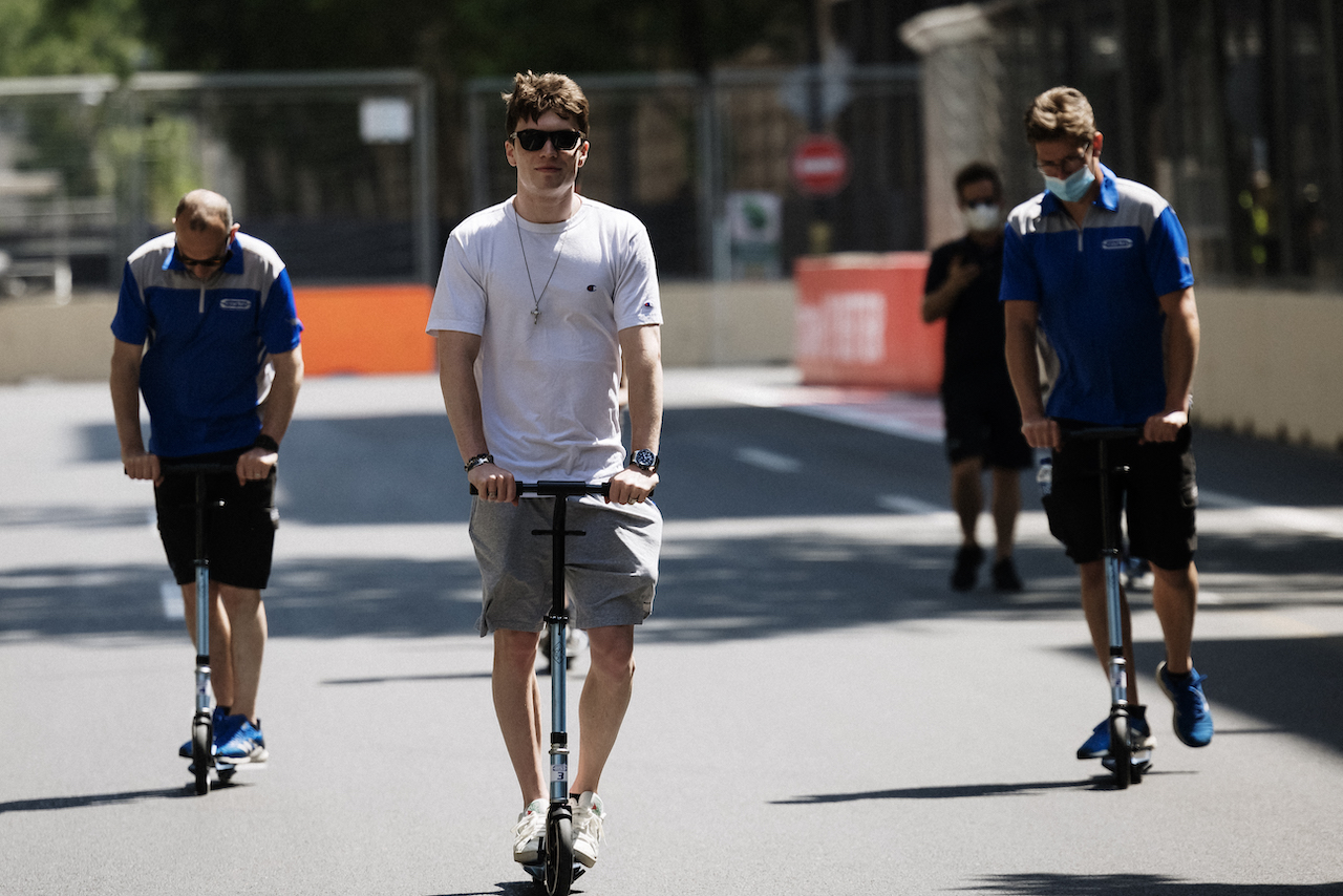 GP AZERBAIJAN, Dan Ticktum (GBR) Carlin scoots the circuit.
03.06.2021. Formula 1 World Championship, Rd 6, Azerbaijan Grand Prix, Baku Street Circuit, Azerbaijan, Preparation Day.
- www.xpbimages.com, EMail: requests@xpbimages.com © Copyright: Bearne / XPB Images