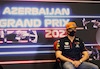 GP AZERBAIJAN, Max Verstappen (NLD) Red Bull Racing in the FIA Press Conference.
03.06.2021. Formula 1 World Championship, Rd 6, Azerbaijan Grand Prix, Baku Street Circuit, Azerbaijan, Preparation Day.
- www.xpbimages.com, EMail: requests@xpbimages.com © Copyright: FIA Pool Image for Editorial Use Only