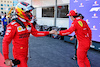 GP AZERBAIJAN, (L to R): Carlos Sainz Jr (ESP) Ferrari with team mate e pole sitter Charles Leclerc (MON) Ferrari in qualifying parc ferme.
05.06.2021. Formula 1 World Championship, Rd 6, Azerbaijan Grand Prix, Baku Street Circuit, Azerbaijan, Qualifiche Day.
- www.xpbimages.com, EMail: requests@xpbimages.com © Copyright: Batchelor / XPB Images