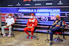 GP AZERBAIJAN, (L to R): Lewis Hamilton (GBR) Mercedes AMG F1; Charles Leclerc (MON) Ferrari; Max Verstappen (NLD) Red Bull Racing, in the post qualifying FIA Press Conference.
05.06.2021. Formula 1 World Championship, Rd 6, Azerbaijan Grand Prix, Baku Street Circuit, Azerbaijan, Qualifiche Day.
- www.xpbimages.com, EMail: requests@xpbimages.com © Copyright: Batchelor / XPB Images