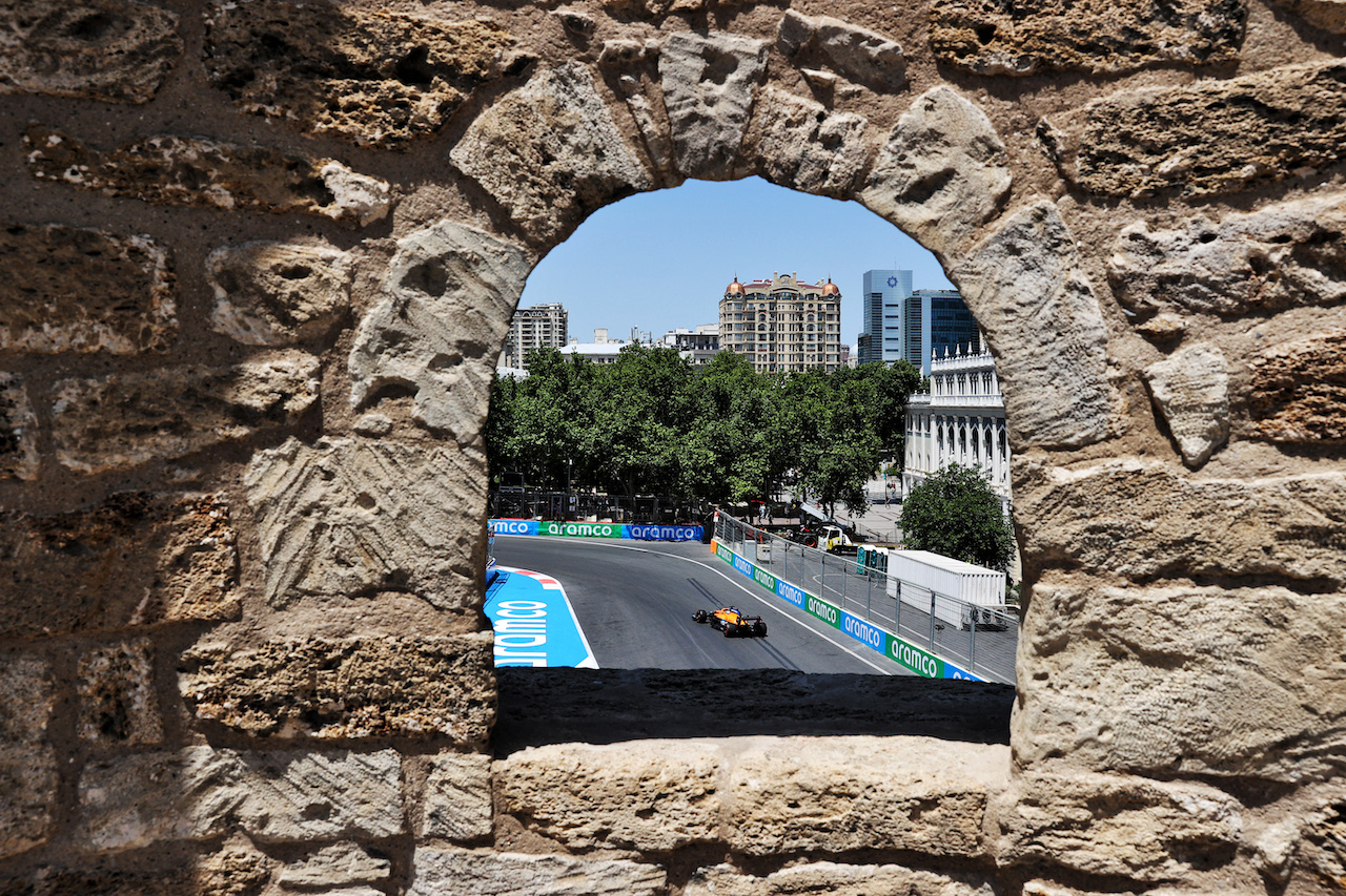 GP AZERBAIJAN, Daniel Ricciardo (AUS) McLaren MCL35M.
04.06.2021. Formula 1 World Championship, Rd 6, Azerbaijan Grand Prix, Baku Street Circuit, Azerbaijan, Practice Day.
- www.xpbimages.com, EMail: requests@xpbimages.com © Copyright: Batchelor / XPB Images