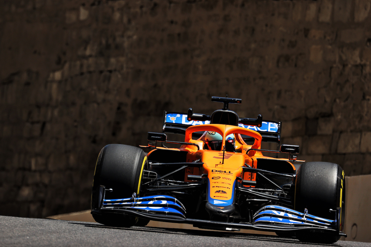 GP AZERBAIJAN, Daniel Ricciardo (AUS) McLaren MCL35M.
04.06.2021. Formula 1 World Championship, Rd 6, Azerbaijan Grand Prix, Baku Street Circuit, Azerbaijan, Practice Day.
- www.xpbimages.com, EMail: requests@xpbimages.com © Copyright: Batchelor / XPB Images
