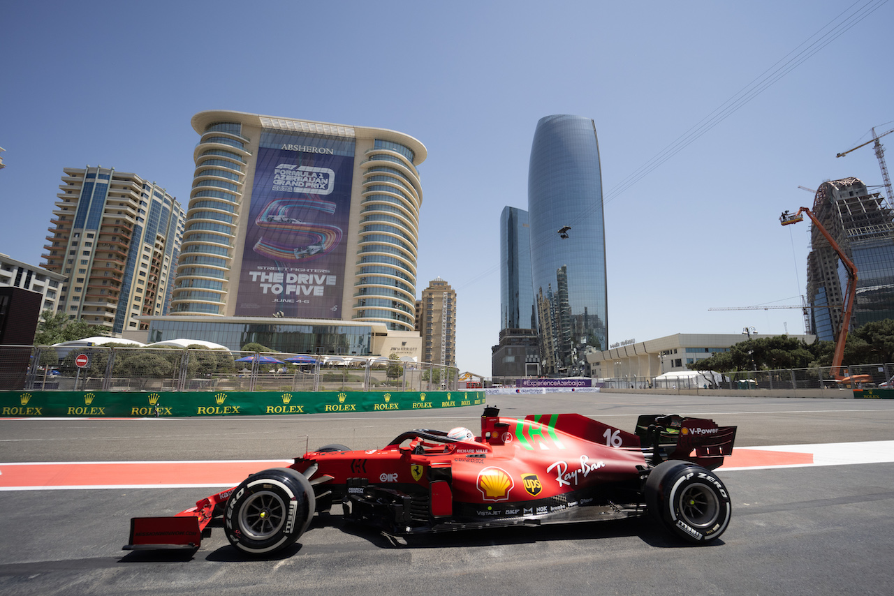 GP AZERBAIJAN, Charles Leclerc (MON) Ferrari SF-21.
04.06.2021. Formula 1 World Championship, Rd 6, Azerbaijan Grand Prix, Baku Street Circuit, Azerbaijan, Practice Day.
- www.xpbimages.com, EMail: requests@xpbimages.com © Copyright: Bearne / XPB Images
