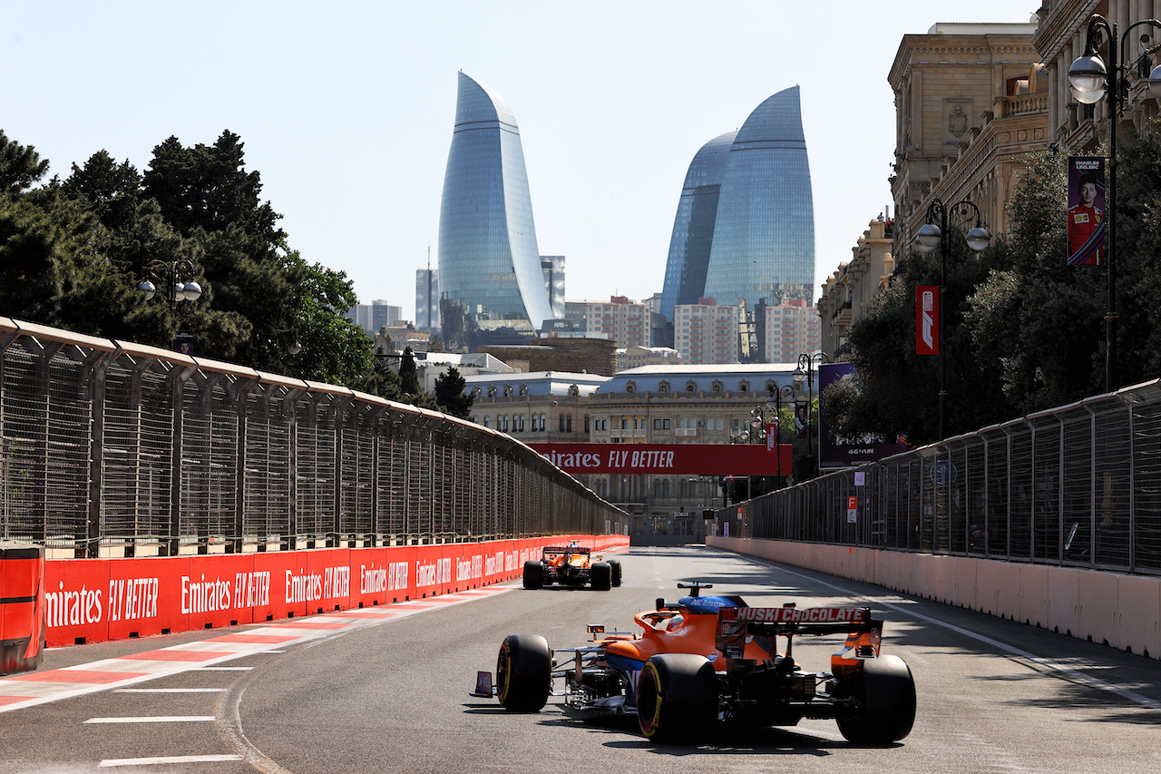 GP AZERBAIJAN, Daniel Ricciardo (AUS) McLaren MCL35M.
04.06.2021. Formula 1 World Championship, Rd 6, Azerbaijan Grand Prix, Baku Street Circuit, Azerbaijan, Practice Day.
- www.xpbimages.com, EMail: requests@xpbimages.com © Copyright: Moy / XPB Images