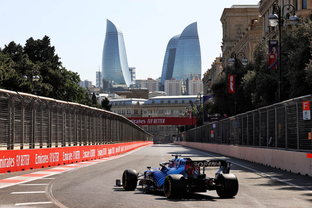 GP AZERBAIJAN, George Russell (GBR) Williams Racing FW43B.
04.06.2021. Formula 1 World Championship, Rd 6, Azerbaijan Grand Prix, Baku Street Circuit, Azerbaijan, Practice Day.
- www.xpbimages.com, EMail: requests@xpbimages.com © Copyright: Moy / XPB Images