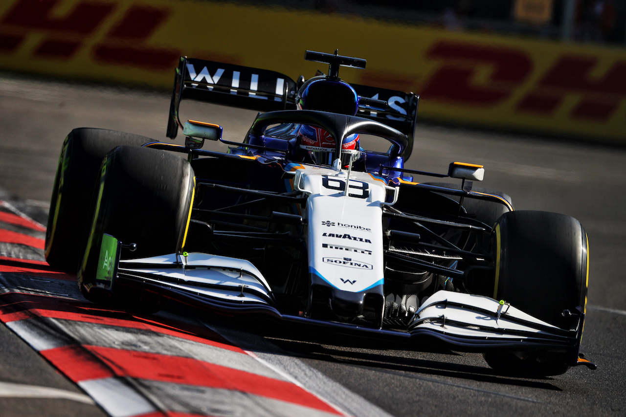 GP AZERBAIJAN, George Russell (GBR) Williams Racing FW43B.
04.06.2021. Formula 1 World Championship, Rd 6, Azerbaijan Grand Prix, Baku Street Circuit, Azerbaijan, Practice Day.
- www.xpbimages.com, EMail: requests@xpbimages.com © Copyright: Moy / XPB Images