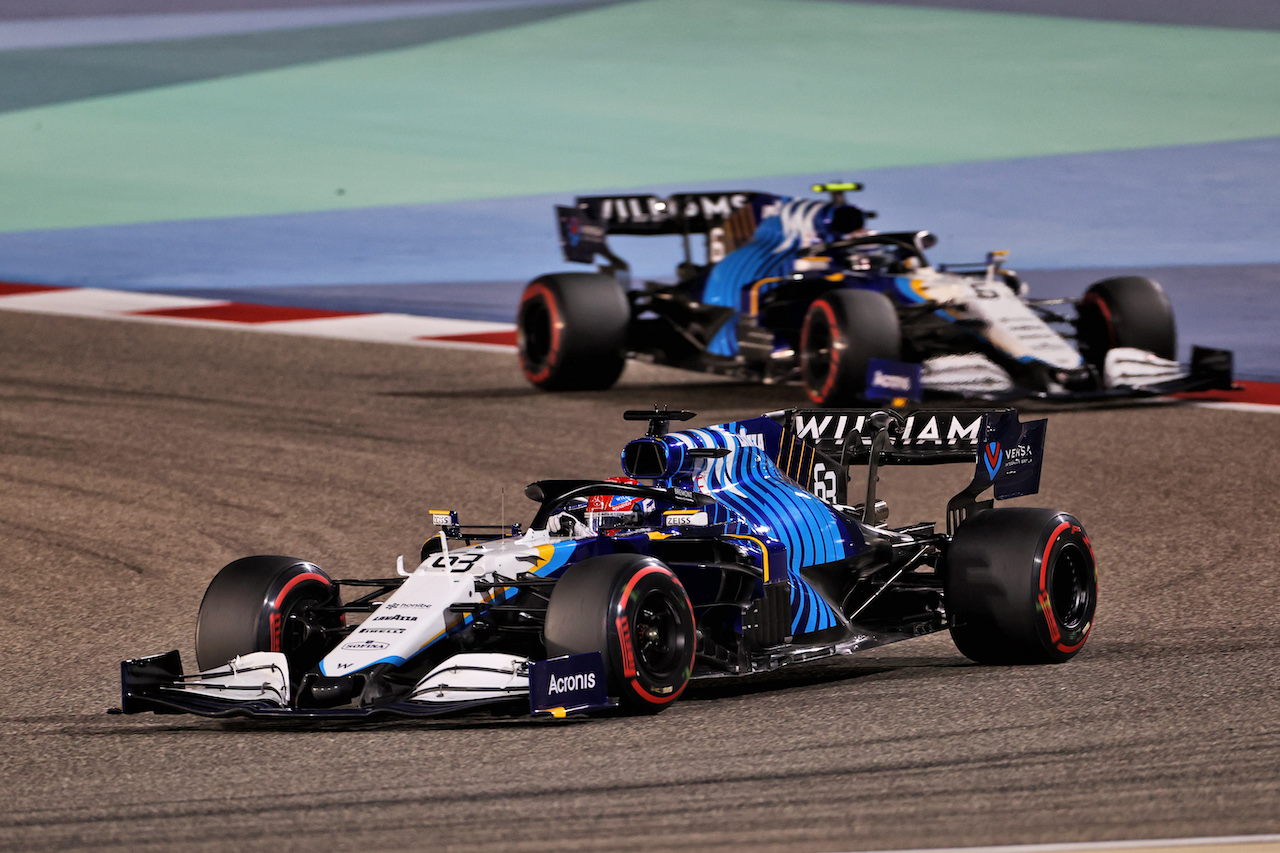 GP BAHRAIN, George Russell (GBR) Williams Racing FW43B.
28.03.2021. Formula 1 World Championship, Rd 1, Bahrain Grand Prix, Sakhir, Bahrain, Gara Day.
- www.xpbimages.com, EMail: requests@xpbimages.com © Copyright: Charniaux / XPB Images