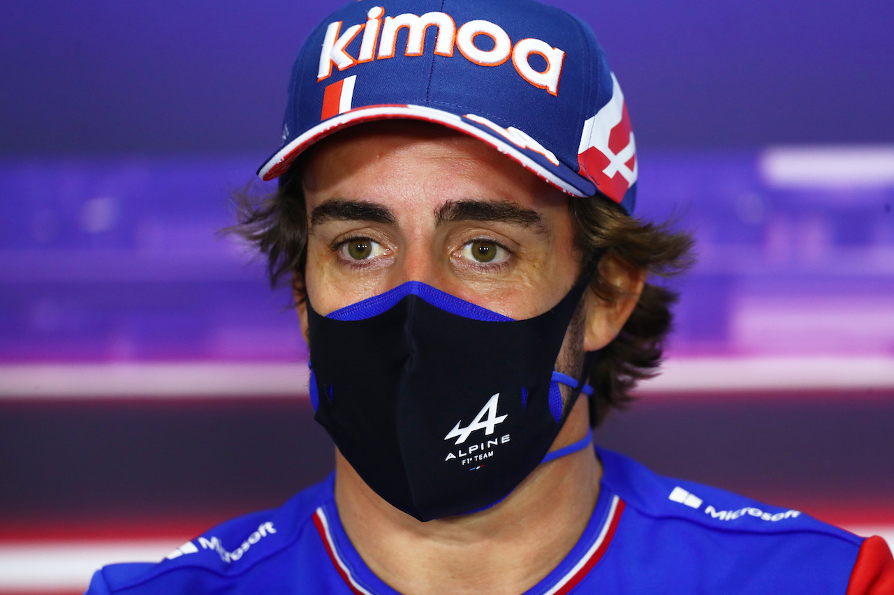 GP BAHRAIN, Fernando Alonso (ESP) Alpine F1 Team in the FIA Press Conference.
25.03.2021. Formula 1 World Championship, Rd 1, Bahrain Grand Prix, Sakhir, Bahrain, Preparation Day.
- www.xpbimages.com, EMail: requests@xpbimages.com © Copyright: FIA Pool Image for Editorial Use Only