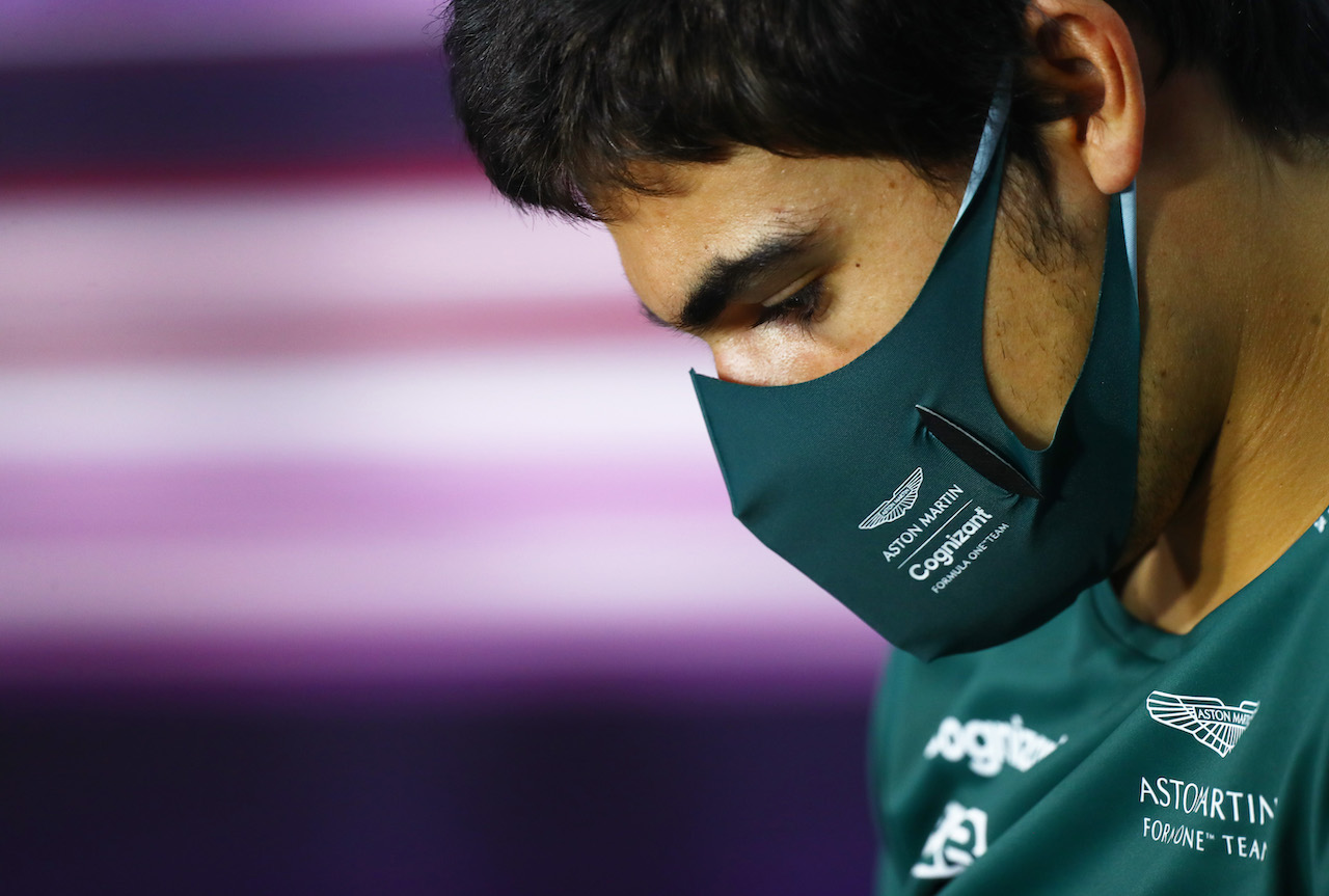 GP BAHRAIN, Lance Stroll (CDN) Aston Martin F1 Team in the FIA Press Conference.
25.03.2021. Formula 1 World Championship, Rd 1, Bahrain Grand Prix, Sakhir, Bahrain, Preparation Day.
- www.xpbimages.com, EMail: requests@xpbimages.com © Copyright: FIA Pool Image for Editorial Use Only