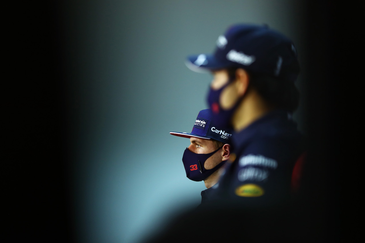 GP BAHRAIN, Max Verstappen (NLD) Red Bull Racing in the FIA Press Conference.
25.03.2021. Formula 1 World Championship, Rd 1, Bahrain Grand Prix, Sakhir, Bahrain, Preparation Day.
- www.xpbimages.com, EMail: requests@xpbimages.com © Copyright: FIA Pool Image for Editorial Use Only