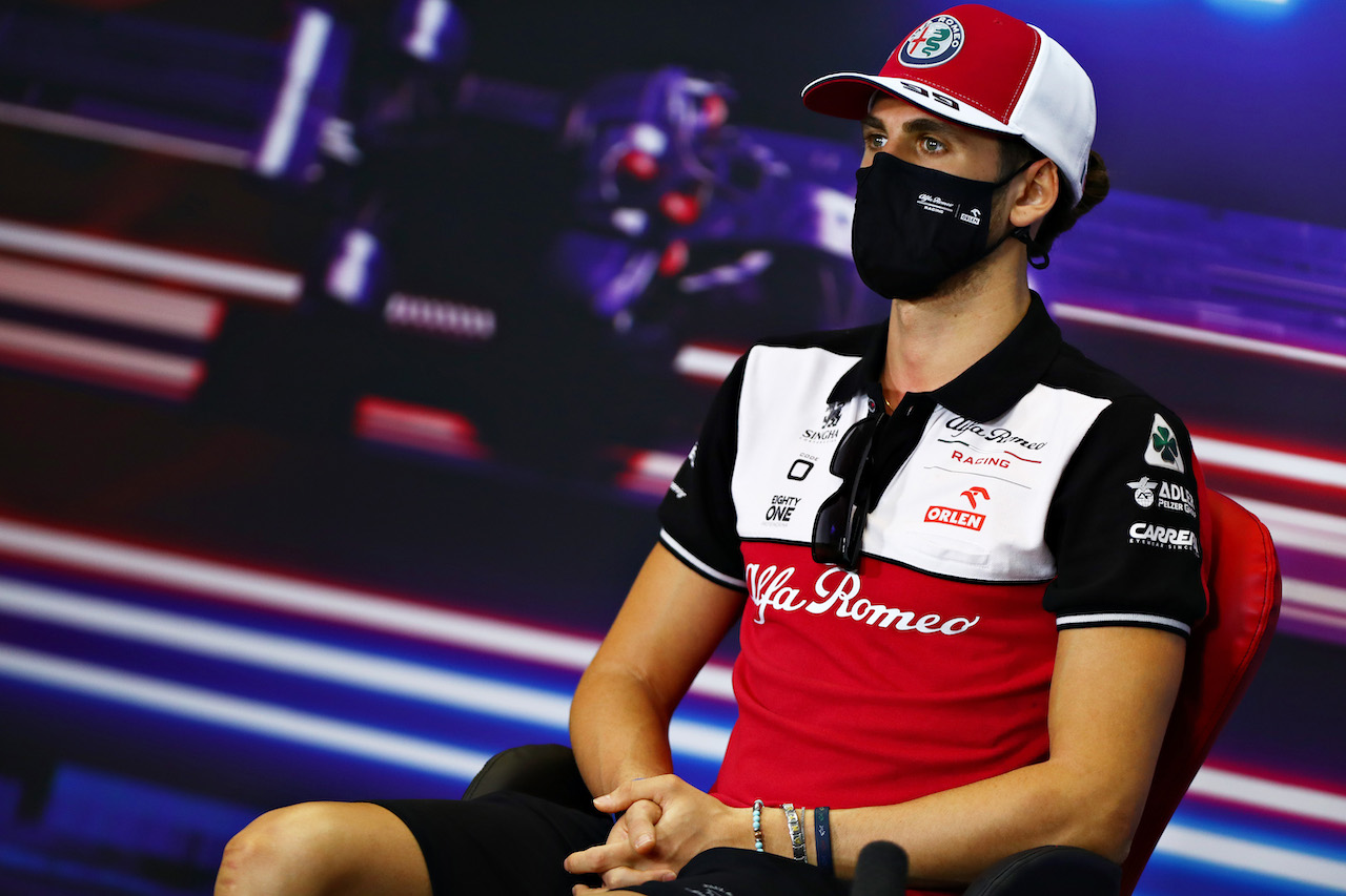 GP BAHRAIN, Antonio Giovinazzi (ITA) Alfa Romeo Racing in the FIA Press Conference.
25.03.2021. Formula 1 World Championship, Rd 1, Bahrain Grand Prix, Sakhir, Bahrain, Preparation Day.
- www.xpbimages.com, EMail: requests@xpbimages.com © Copyright: FIA Pool Image for Editorial Use Only