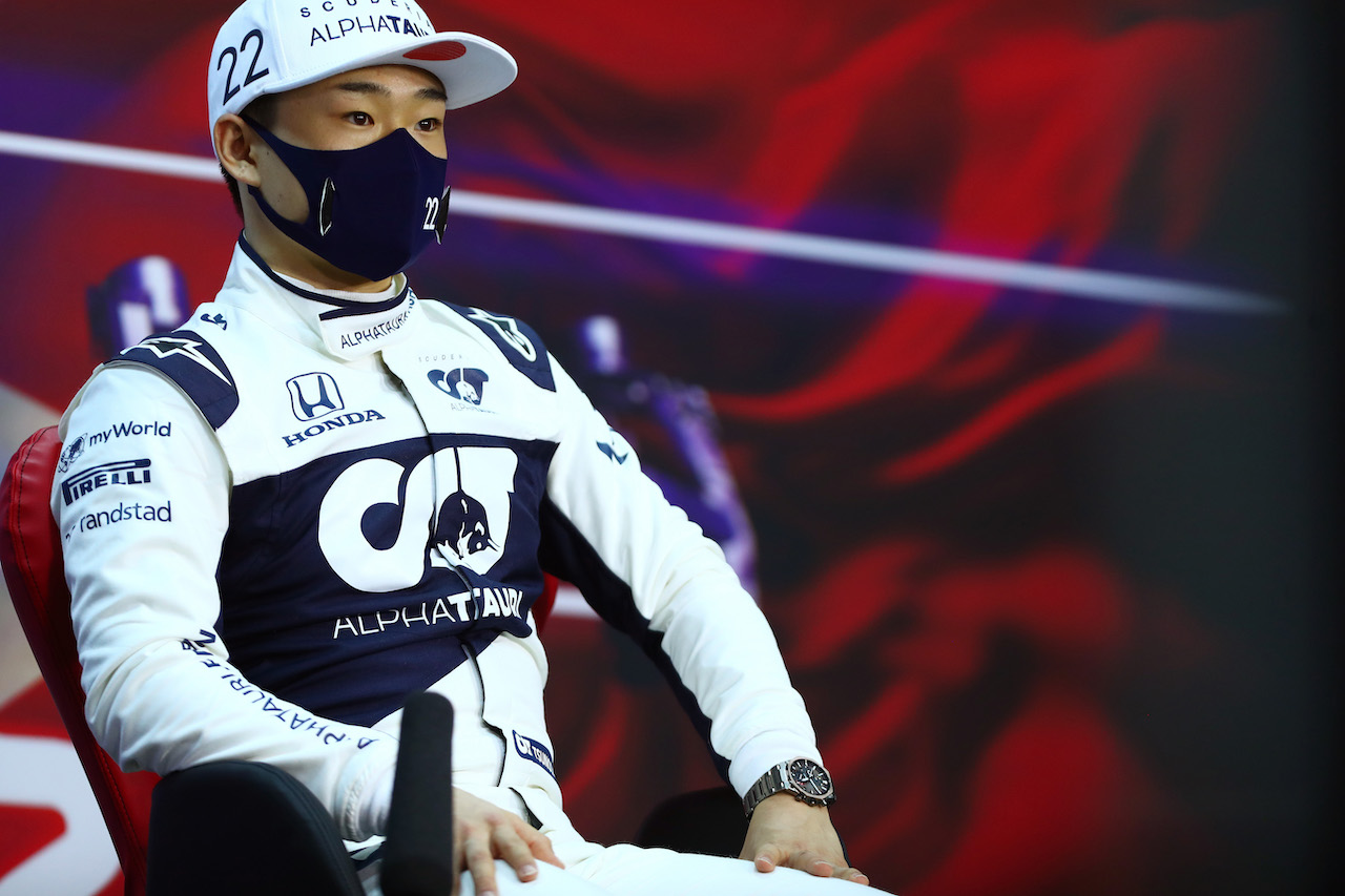 GP BAHRAIN, Yuki Tsunoda (JPN) AlphaTauri in the FIA Press Conference.
25.03.2021. Formula 1 World Championship, Rd 1, Bahrain Grand Prix, Sakhir, Bahrain, Preparation Day.
- www.xpbimages.com, EMail: requests@xpbimages.com © Copyright: FIA Pool Image for Editorial Use Only
