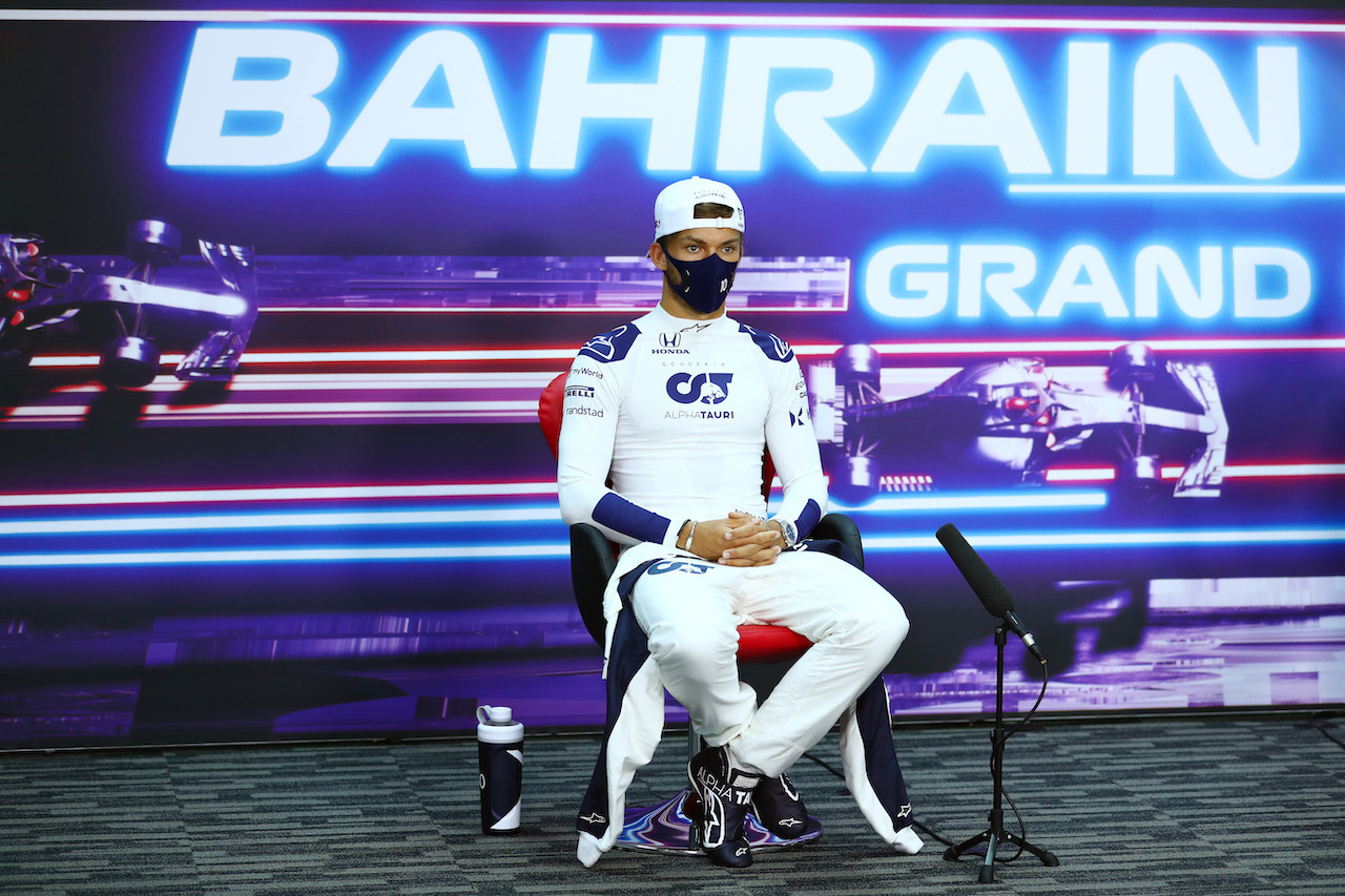 GP BAHRAIN, Pierre Gasly (FRA) AlphaTauri in the FIA Press Conference.
25.03.2021. Formula 1 World Championship, Rd 1, Bahrain Grand Prix, Sakhir, Bahrain, Preparation Day.
- www.xpbimages.com, EMail: requests@xpbimages.com © Copyright: FIA Pool Image for Editorial Use Only