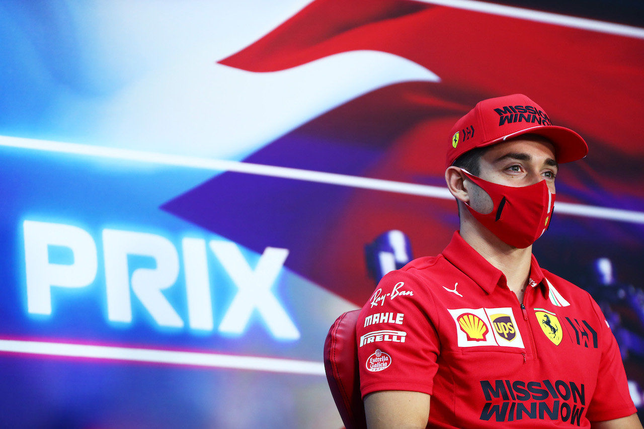 GP BAHRAIN, Charles Leclerc (MON) Ferrari in the FIA Press Conference.
25.03.2021. Formula 1 World Championship, Rd 1, Bahrain Grand Prix, Sakhir, Bahrain, Preparation Day.
- www.xpbimages.com, EMail: requests@xpbimages.com © Copyright: FIA Pool Image for Editorial Use Only