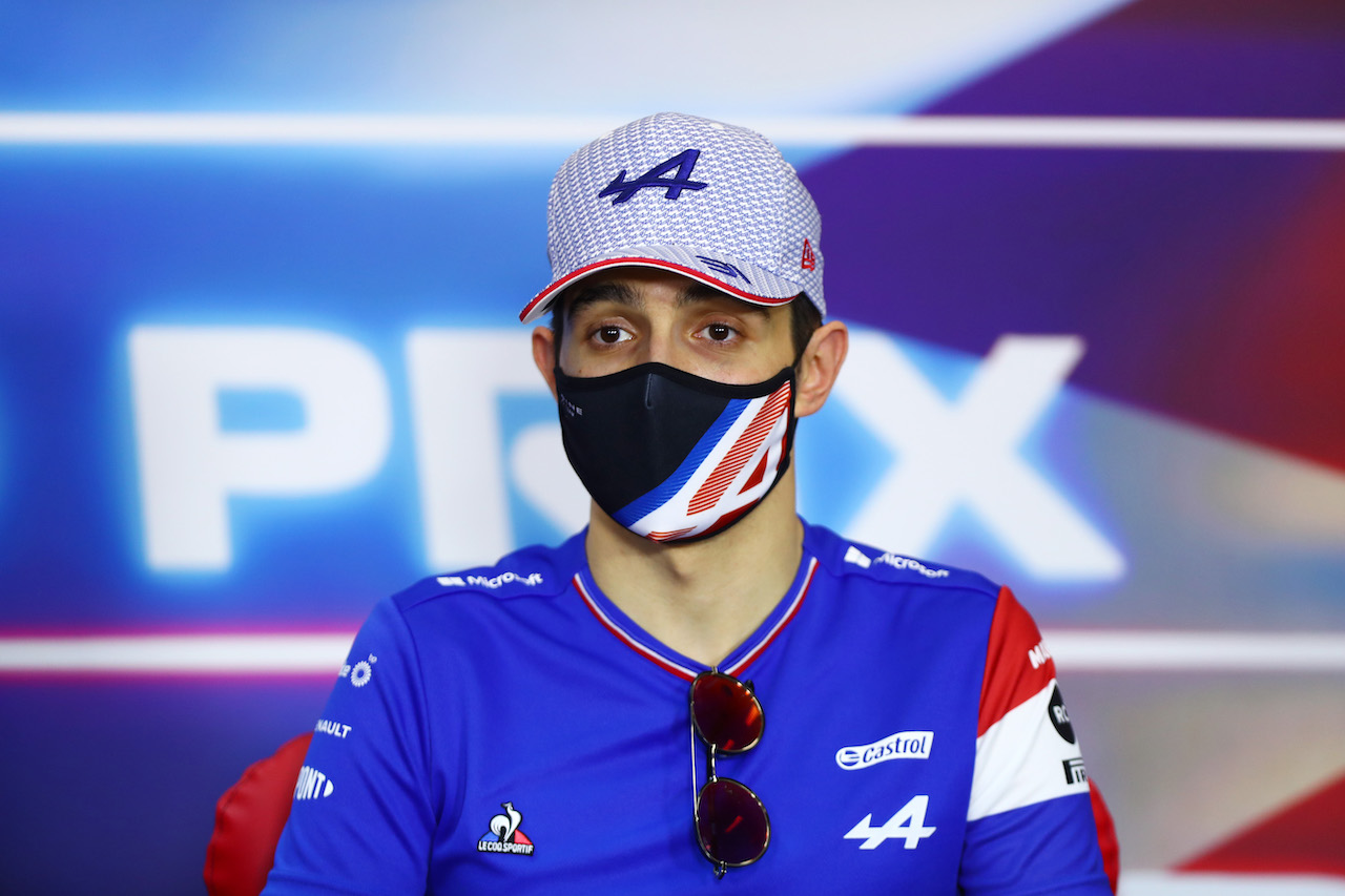 GP BAHRAIN, Esteban Ocon (FRA) Alpine F1 Team in the FIA Press Conference.
25.03.2021. Formula 1 World Championship, Rd 1, Bahrain Grand Prix, Sakhir, Bahrain, Preparation Day.
- www.xpbimages.com, EMail: requests@xpbimages.com © Copyright: FIA Pool Image for Editorial Use Only
