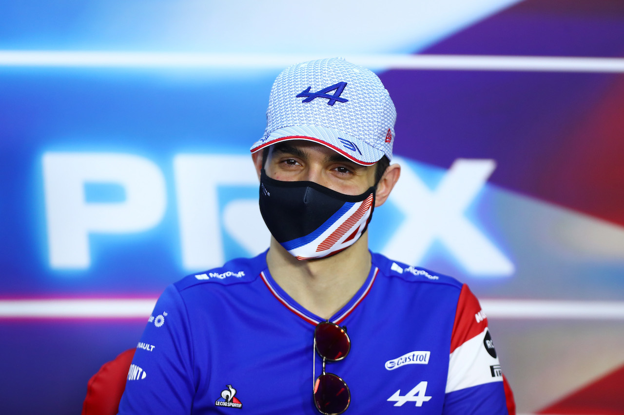 GP BAHRAIN, Esteban Ocon (FRA) Alpine F1 Team in the FIA Press Conference.
25.03.2021. Formula 1 World Championship, Rd 1, Bahrain Grand Prix, Sakhir, Bahrain, Preparation Day.
- www.xpbimages.com, EMail: requests@xpbimages.com © Copyright: FIA Pool Image for Editorial Use Only