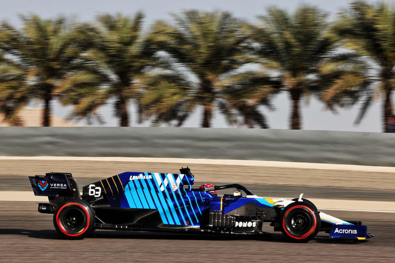 GP BAHRAIN, George Russell (GBR) Williams Racing FW43B.
27.03.2021. Formula 1 World Championship, Rd 1, Bahrain Grand Prix, Sakhir, Bahrain, Qualifiche Day.
- www.xpbimages.com, EMail: requests@xpbimages.com © Copyright: Batchelor / XPB Images