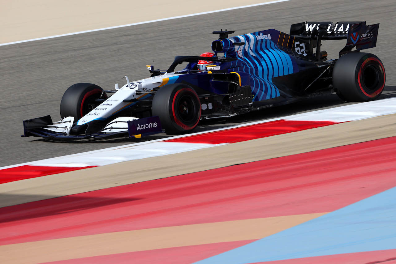 GP BAHRAIN, George Russell (GBR), Williams Racing 
26.03.2021. Formula 1 World Championship, Rd 1, Bahrain Grand Prix, Sakhir, Bahrain, Practice Day
- www.xpbimages.com, EMail: requests@xpbimages.com ¬© Copyright: Charniaux / XPB Images