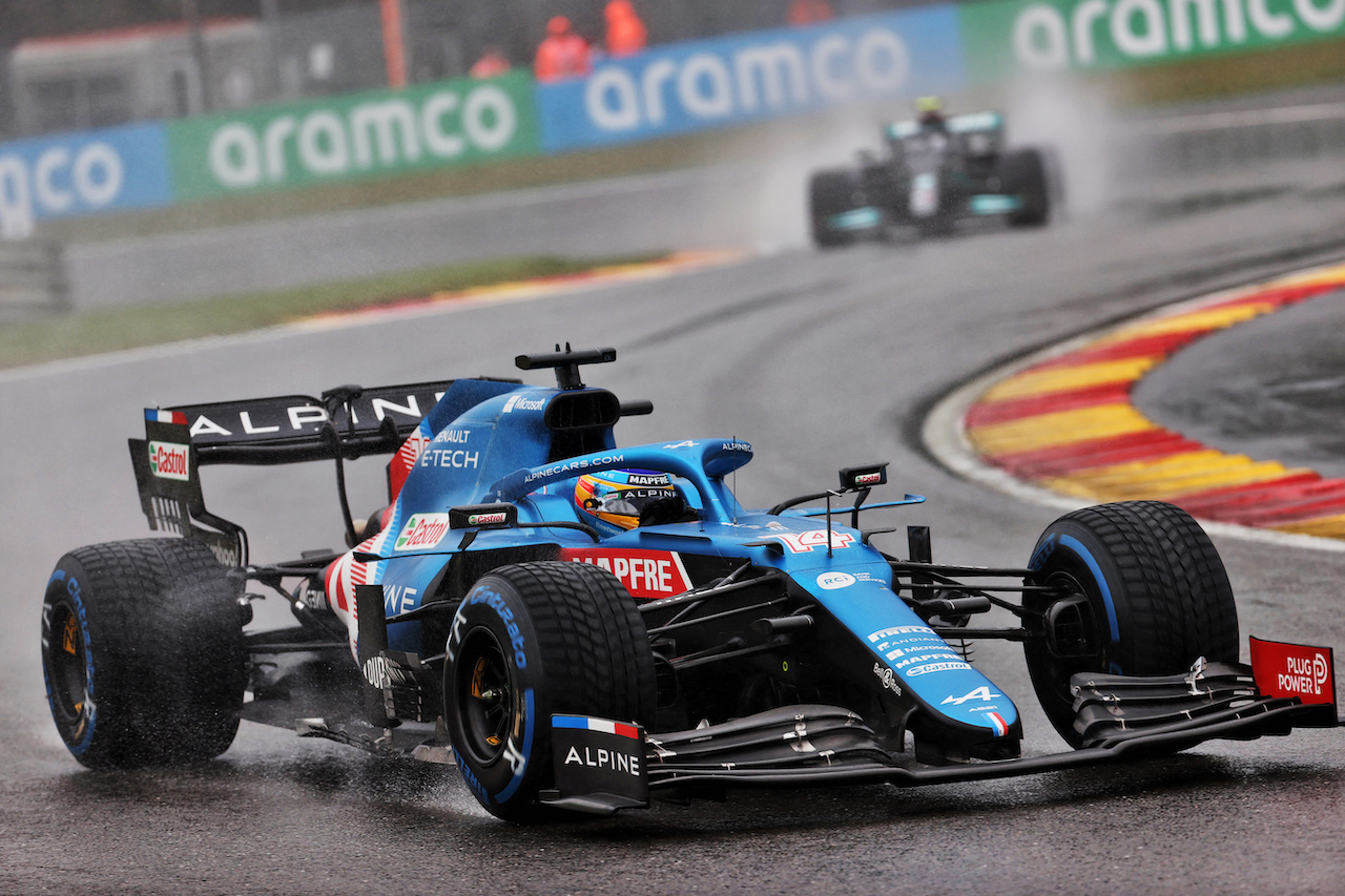 GP BELGIO, Fernando Alonso (ESP) Alpine F1 Team A521.
29.08.2021. Formula 1 World Championship, Rd 12, Belgian Grand Prix, Spa Francorchamps, Belgium, Gara Day.
- www.xpbimages.com, EMail: requests@xpbimages.com © Copyright: Batchelor / XPB Images