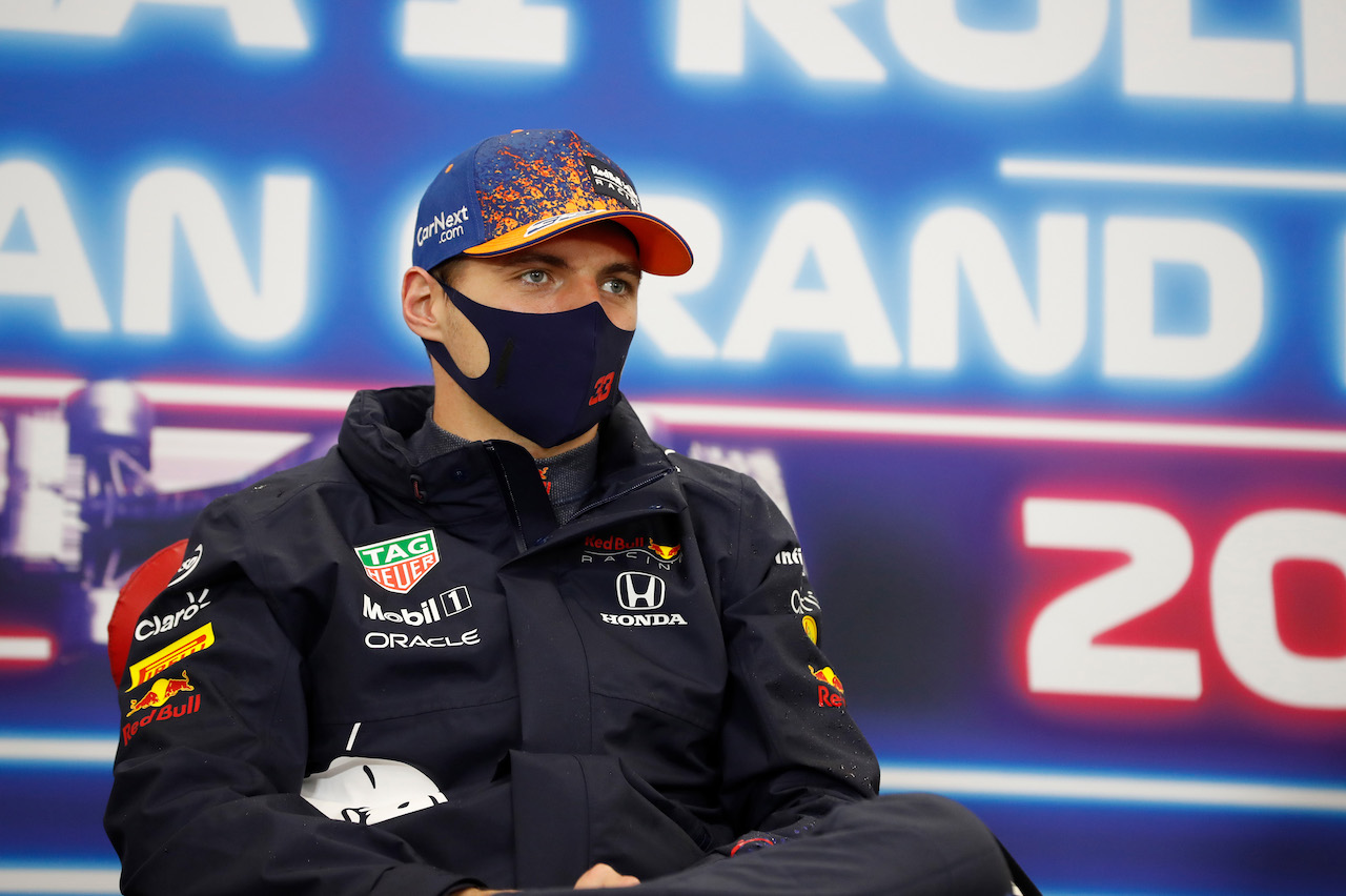 GP BELGIO, Max Verstappen (NLD) Red Bull Racing in the post race FIA Press Conference.
29.08.2021. Formula 1 World Championship, Rd 12, Belgian Grand Prix, Spa Francorchamps, Belgium, Gara Day.
- www.xpbimages.com, EMail: requests@xpbimages.com © Copyright: FIA Pool Image for Editorial Use Only