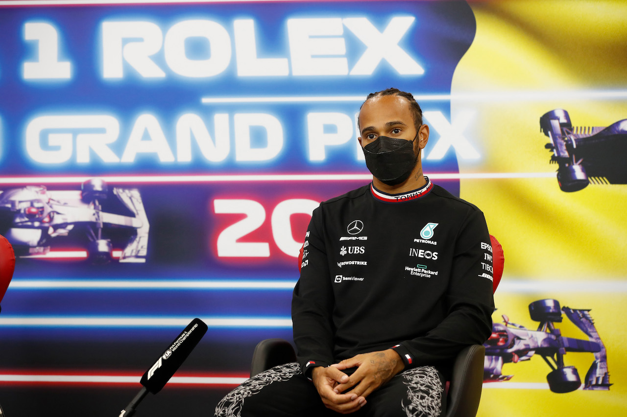 GP BELGIO, Lewis Hamilton (GBR) Mercedes AMG F1 in the post race FIA Press Conference.
29.08.2021. Formula 1 World Championship, Rd 12, Belgian Grand Prix, Spa Francorchamps, Belgium, Gara Day.
- www.xpbimages.com, EMail: requests@xpbimages.com © Copyright: FIA Pool Image for Editorial Use Only