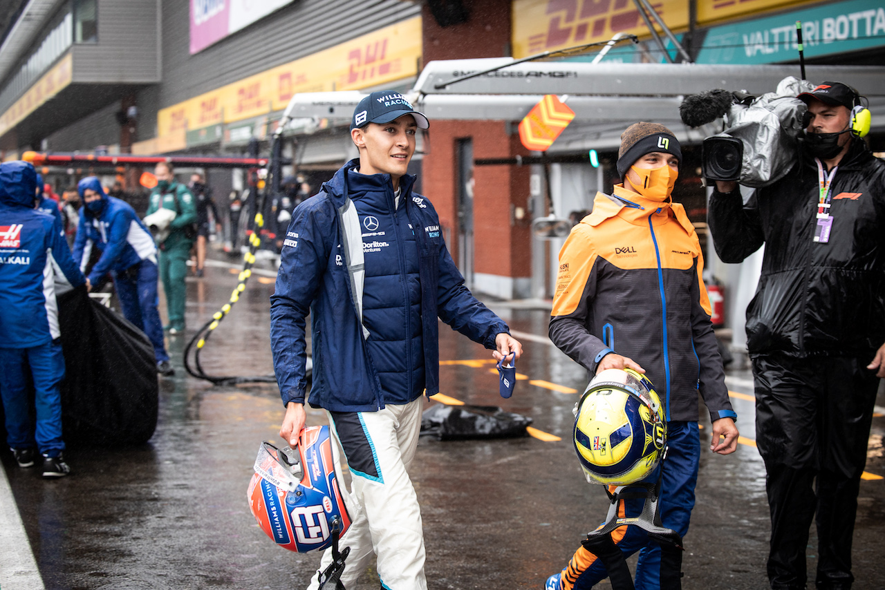 GP BELGIO, (L to R): George Russell (GBR) Williams Racing with Lando Norris (GBR) McLaren.
29.08.2021. Formula 1 World Championship, Rd 12, Belgian Grand Prix, Spa Francorchamps, Belgium, Gara Day.
- www.xpbimages.com, EMail: requests@xpbimages.com © Copyright: Bearne / XPB Images