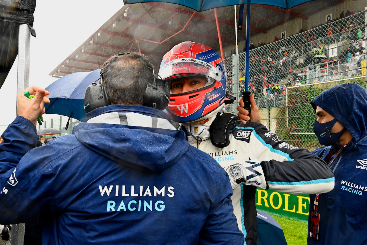 GP BELGIO, George Russell (GBR) Williams Racing on the grid.
29.08.2021. Formula 1 World Championship, Rd 12, Belgian Grand Prix, Spa Francorchamps, Belgium, Gara Day.
- www.xpbimages.com, EMail: requests@xpbimages.com © Copyright: FIA Pool Image for Editorial Use Only