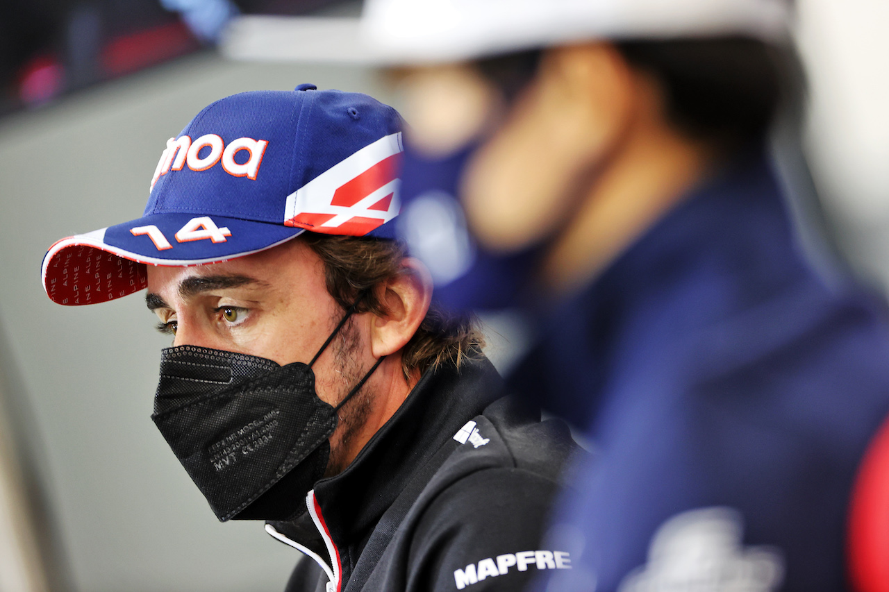GP BELGIO, Fernando Alonso (ESP) Alpine F1 Team in the FIA Press Conference.
26.08.2021. Formula 1 World Championship, Rd 12, Belgian Grand Prix, Spa Francorchamps, Belgium, Preparation Day.
- www.xpbimages.com, EMail: requests@xpbimages.com © Copyright: Charniaux / XPB Images