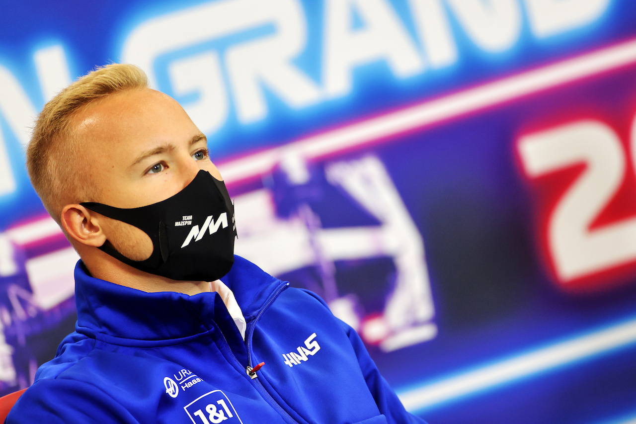 GP BELGIO, Nikita Mazepin (RUS) Haas F1 Team in the FIA Press Conference.
26.08.2021. Formula 1 World Championship, Rd 12, Belgian Grand Prix, Spa Francorchamps, Belgium, Preparation Day.
- www.xpbimages.com, EMail: requests@xpbimages.com © Copyright: Charniaux / XPB Images
