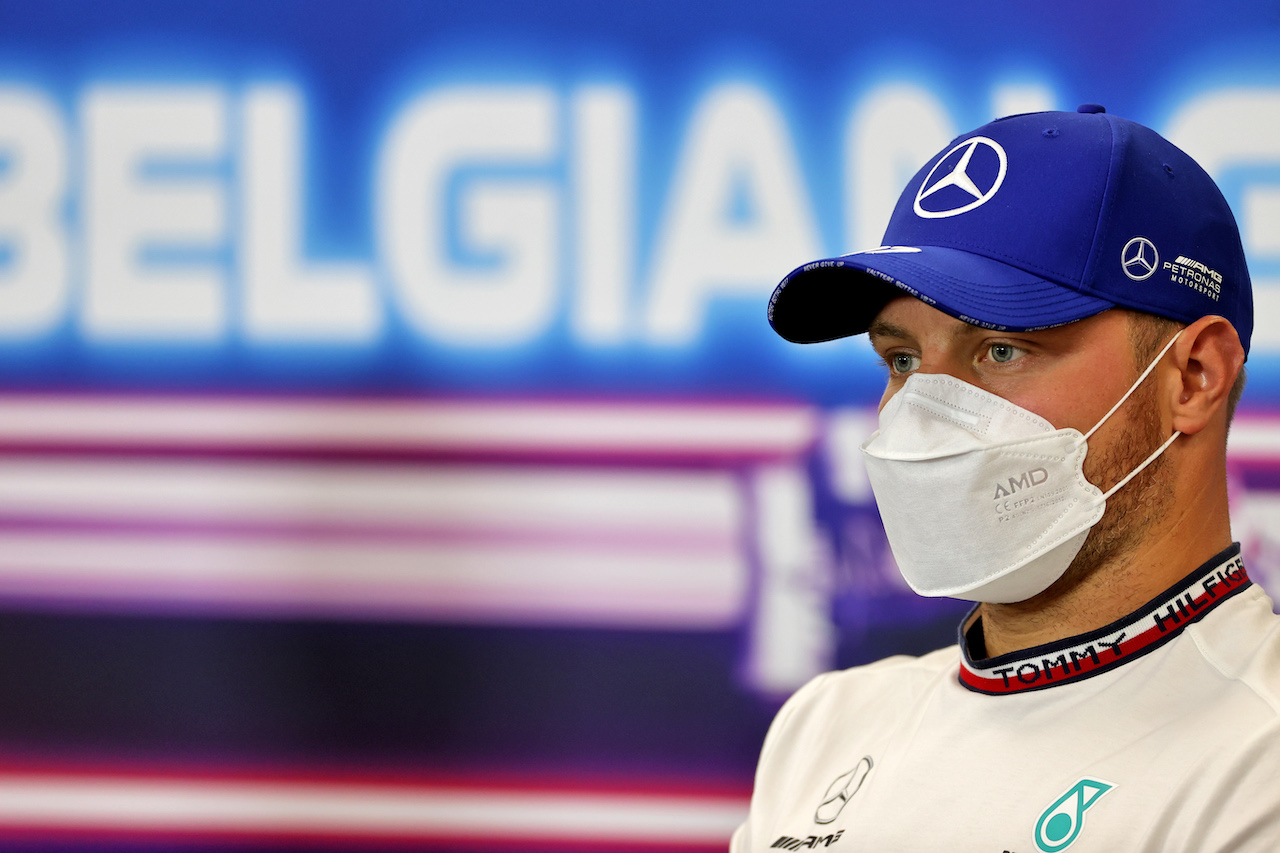 GP BELGIO, Valtteri Bottas (FIN) Mercedes AMG F1 in the FIA Press Conference.
26.08.2021. Formula 1 World Championship, Rd 12, Belgian Grand Prix, Spa Francorchamps, Belgium, Preparation Day.
- www.xpbimages.com, EMail: requests@xpbimages.com © Copyright: Charniaux / XPB Images