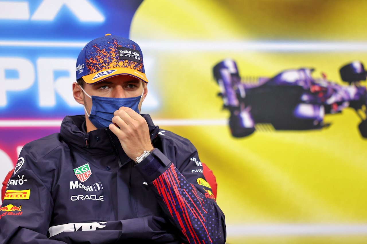 GP BELGIO, Max Verstappen (NLD) Red Bull Racing in the FIA Press Conference.
26.08.2021. Formula 1 World Championship, Rd 12, Belgian Grand Prix, Spa Francorchamps, Belgium, Preparation Day.
- www.xpbimages.com, EMail: requests@xpbimages.com © Copyright: Charniaux / XPB Images