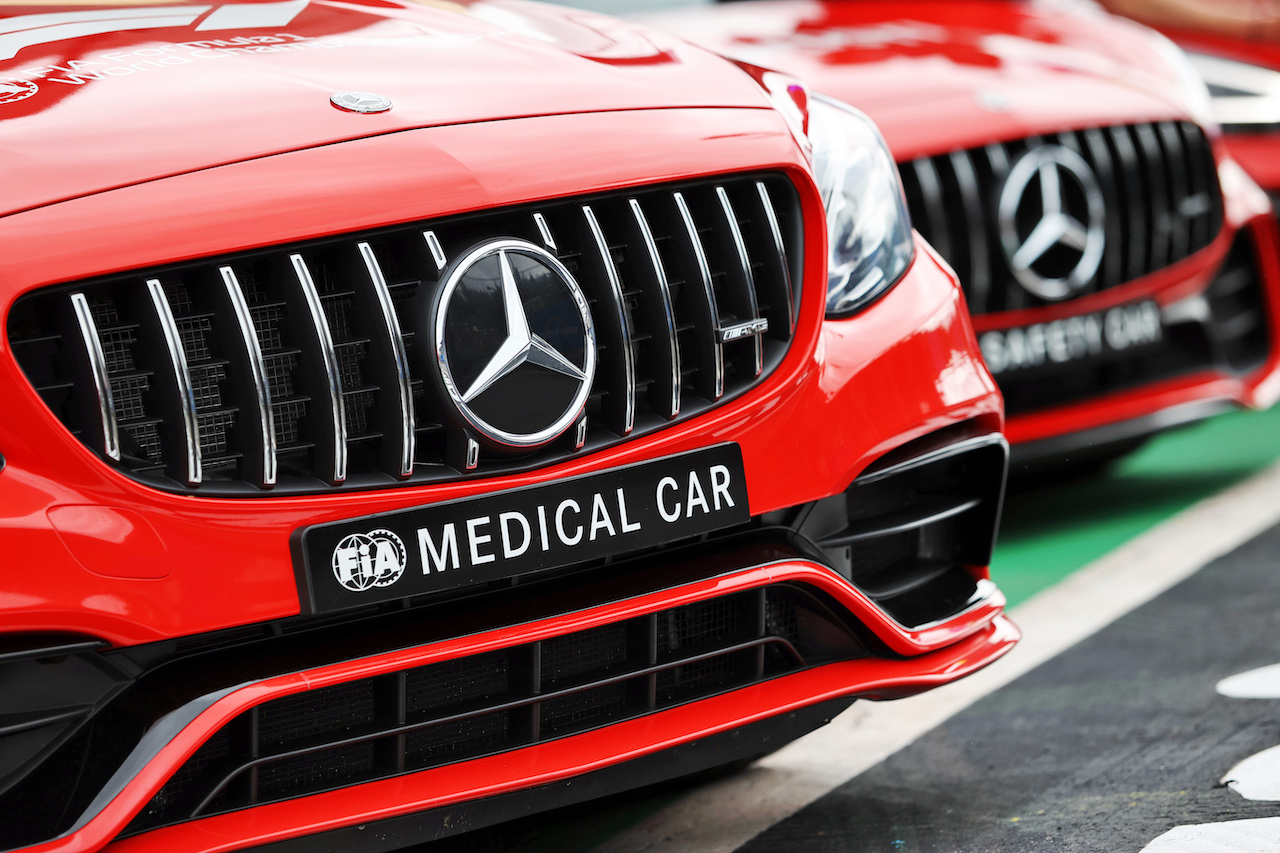 GP BELGIO, Mercedes FIA Medical Car.
26.08.2021. Formula 1 World Championship, Rd 12, Belgian Grand Prix, Spa Francorchamps, Belgium, Preparation Day.
- www.xpbimages.com, EMail: requests@xpbimages.com © Copyright: Moy / XPB Images