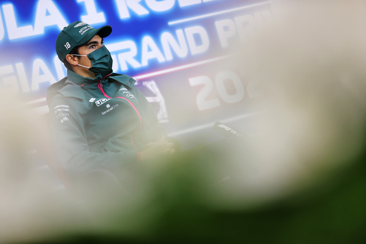GP BELGIO, Lance Stroll (CDN) Aston Martin F1 Team in the FIA Press Conference.
26.08.2021. Formula 1 World Championship, Rd 12, Belgian Grand Prix, Spa Francorchamps, Belgium, Preparation Day.
- www.xpbimages.com, EMail: requests@xpbimages.com © Copyright: Charniaux / XPB Images