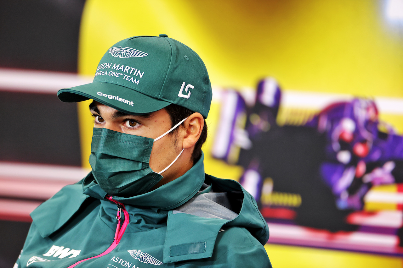 GP BELGIO, Lance Stroll (CDN) Aston Martin F1 Team in the FIA Press Conference.
26.08.2021. Formula 1 World Championship, Rd 12, Belgian Grand Prix, Spa Francorchamps, Belgium, Preparation Day.
- www.xpbimages.com, EMail: requests@xpbimages.com © Copyright: Charniaux / XPB Images